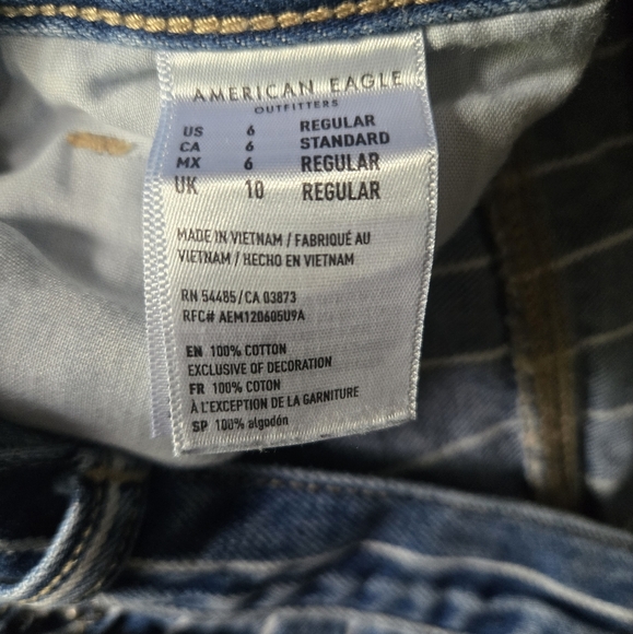 American Eagle Outfitters Blue Straight-Leg Jeans Classic Fit - Picture 4 of 5